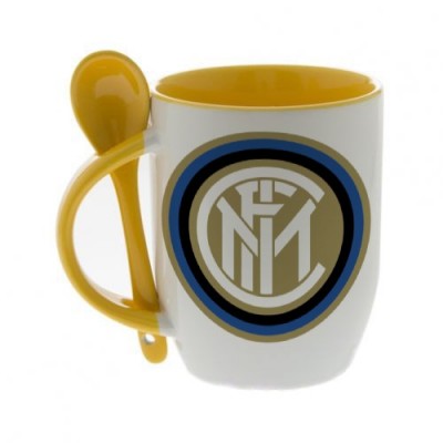 Оранжевая кружка с ложкой с логотипом Интер Милан